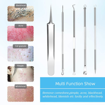 Blackhead Remover Tools Pimple Popper Tool Kit, Comedones Extractor Acne Removal Kit for Blemish, Black Head Remover for face Risk Free Treatment for Whitehead Popping
