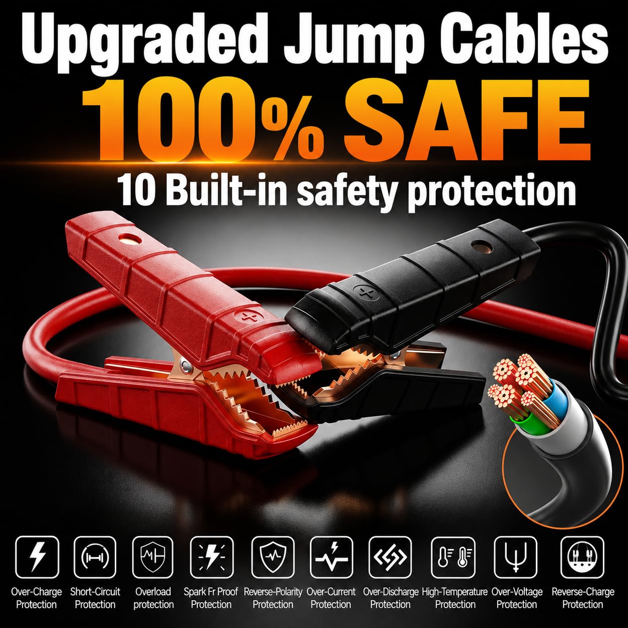 Car Jump Starter with Air Compressor, 2200A Battery Booster Pack for Up to 8.0L Gas & 6.0L Diesel, 150PSI Tire Inflator, 400W Portable Power Station with AC Outlet, 6-in-1 Jump Box for Cars, Trucks