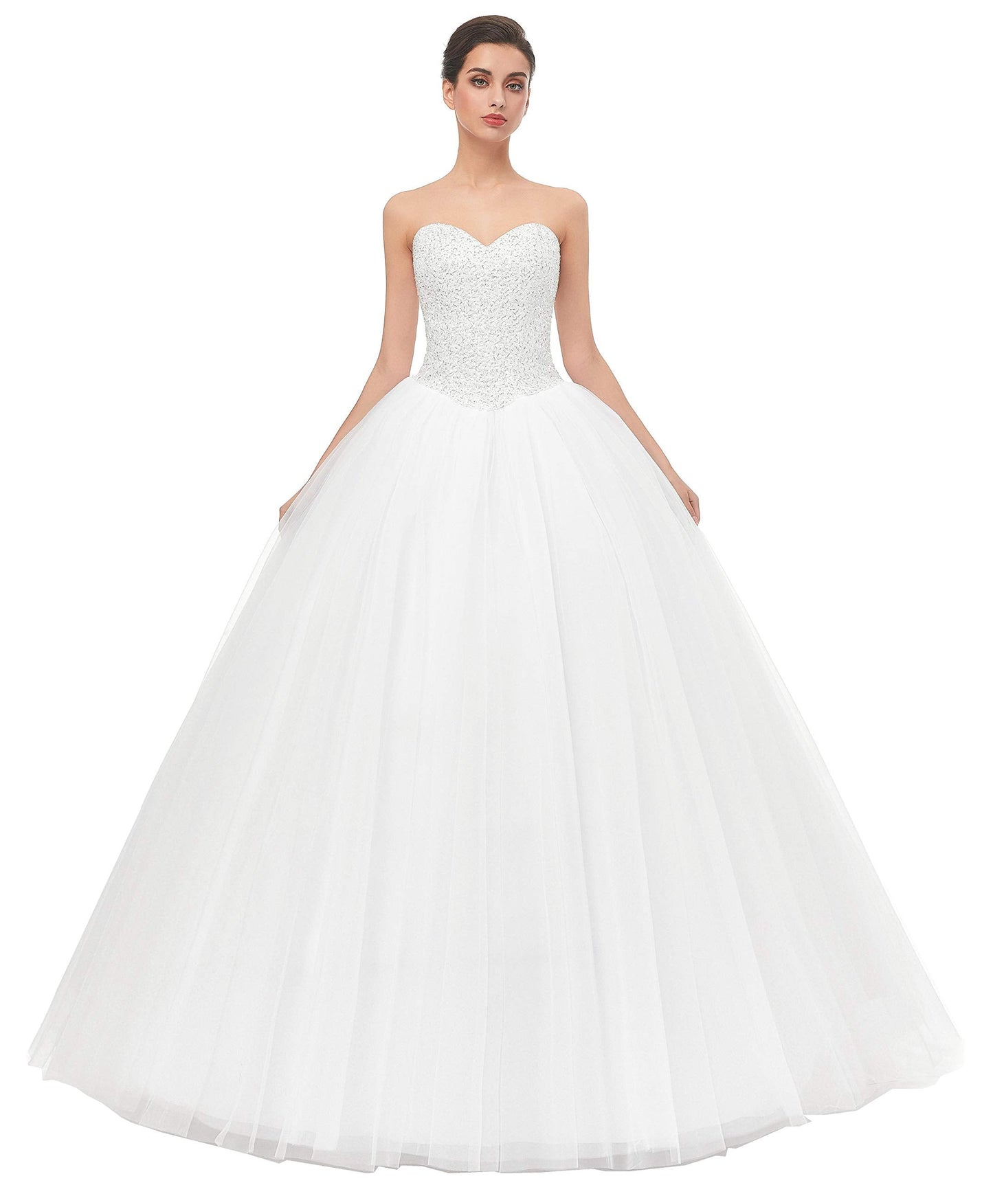 Likedpage Women's Ball Gown Bridal Wedding Dresses (US2, Ivory)