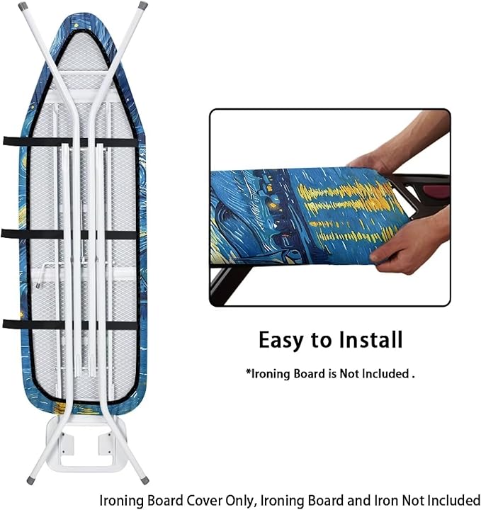 Starry Sky Ironing Board Cover and Pad Stretch Thick Padding Heavy Duty Iron