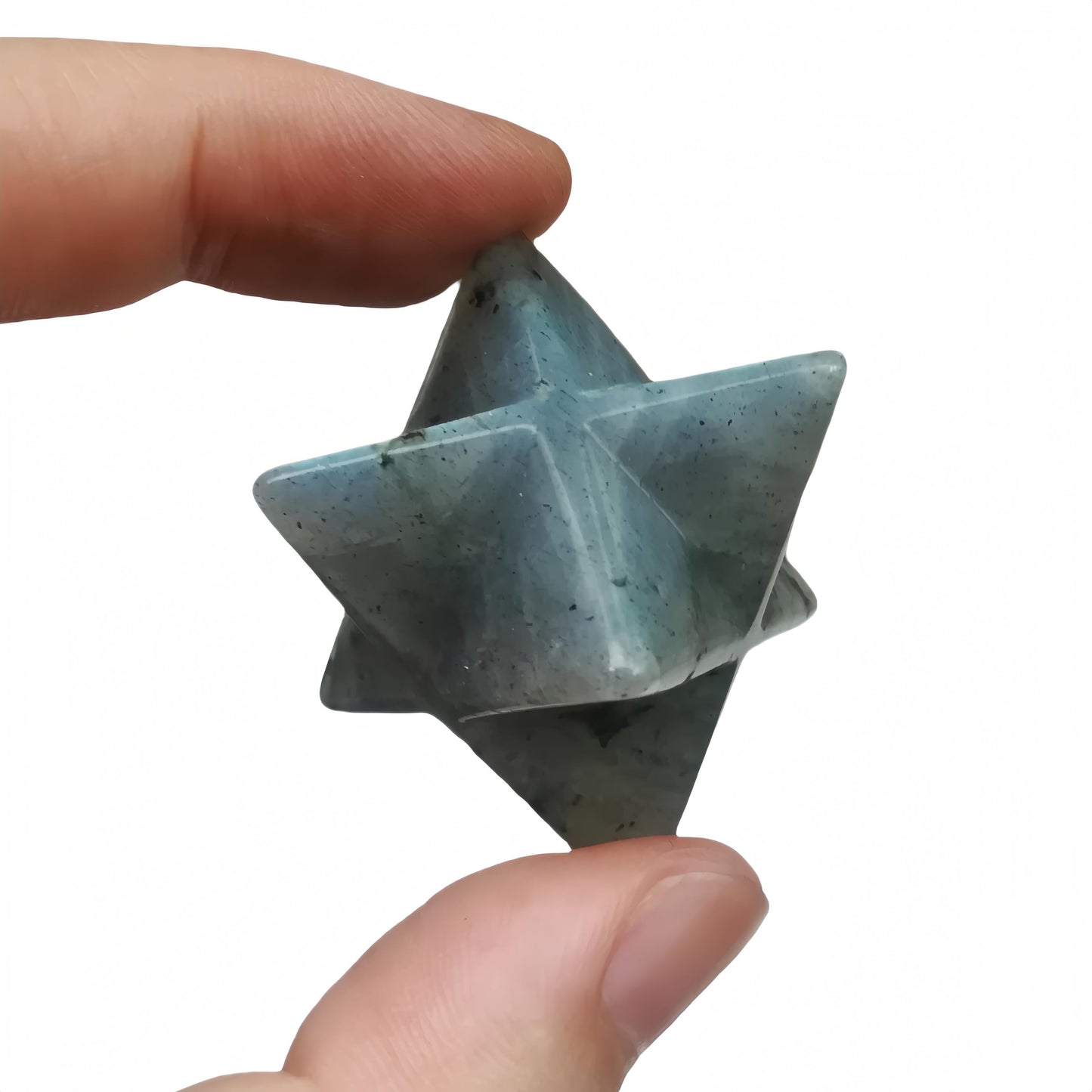 Afucats Natural Moonstone Crystal Merkaba Star Sacred Meditation Energy Healing Chakra Indoor Decorative Stone,1 Inchs Hexagram Spiritual Stone for Meditation