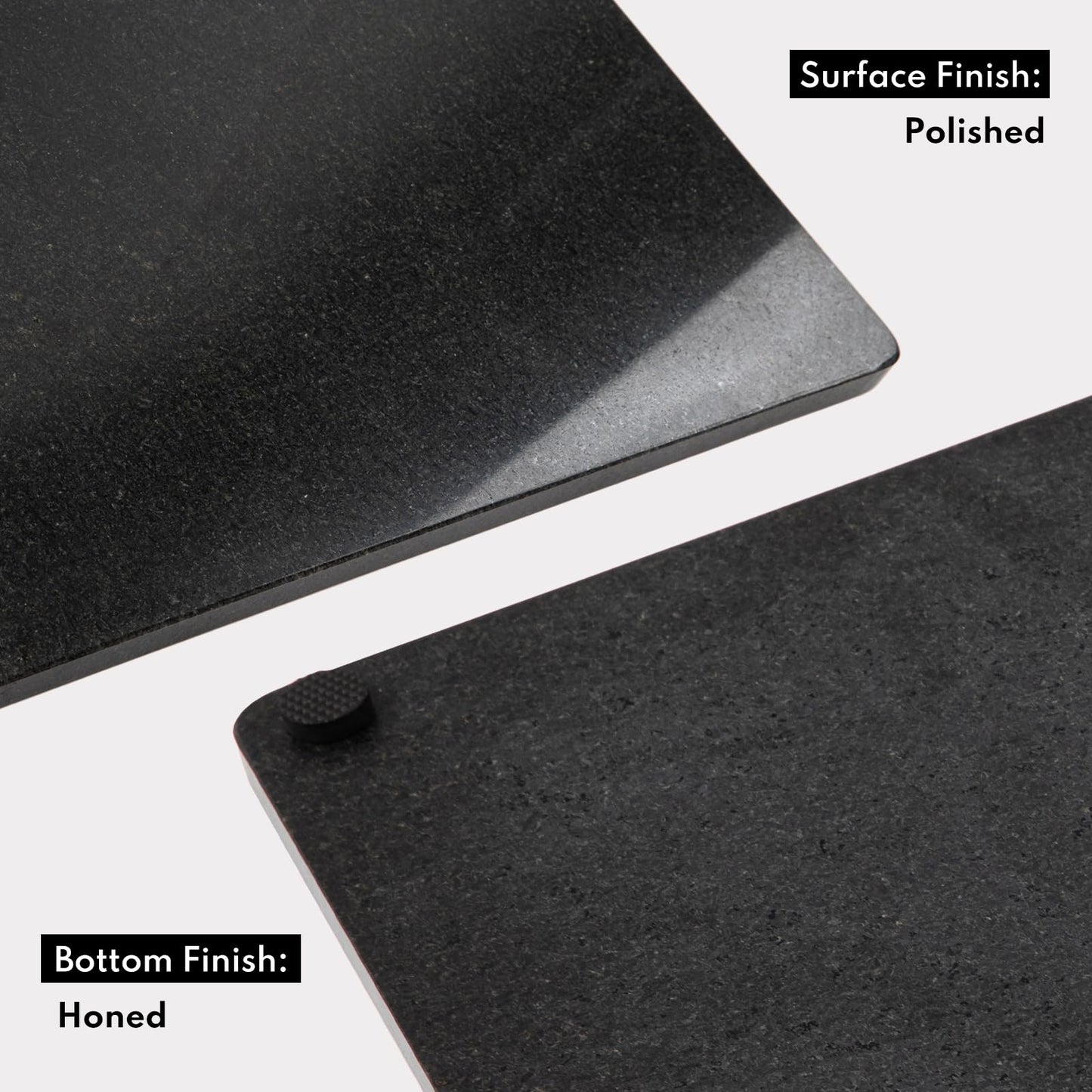 Lovdeco Granite Black Cutting Board, Pastry Board For Kitchen, Large Black Marble Slab Gift With Non-Slip Feets, 16x20 Inch, 1 Piece