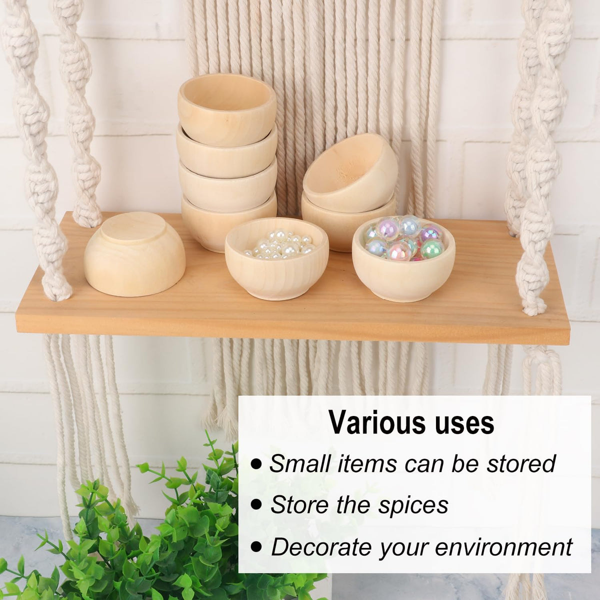 Geytetqi 50 Pack 2.2 Inches Round Wooden Bowls, Unfinished Mini Wood Bowls for Condiments, Sauces, Dips, Nuts, and Snacks