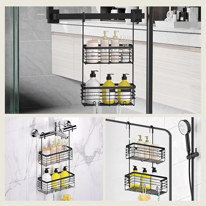 DELLAN 2-Tier Shower Hanging Caddy, Shower Rack