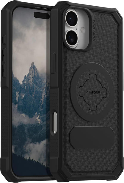 Rokform Rugged Case Compatible with iPhone 16 Pro Max, Magnetic Cover (Black)