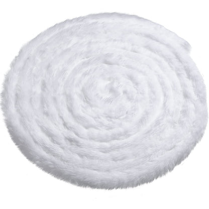 Christmas Faux Fur Ribbon Trim Winter Xmas Tree Winding Garland Artificial Furry Stripe Accessory Holiday Faux Fur Fabric Roll Garland for Xmas Party Sewing Costume Trimming (White, 2 Inch x 40 Ft)