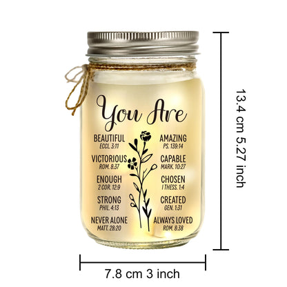 Kenon Mason Jar Night Light Gift for Friend, Birthday Day Gifts for Women, Home Decoration Lights, Personalized Night Light Birthday Mothers Day Christmas Gifts for Her Mom Grandma Sister