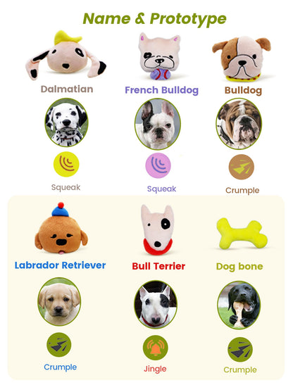 BizyKoady Baby Toys 6-12 Months - Sensory Toys Bus with Stuffed Puppies, Rattle, Crinkle Paper, Mirror & Squeaker, Montessori Toys for 6 Month Old Babies, Sensory Balls Toddlers 1-3
