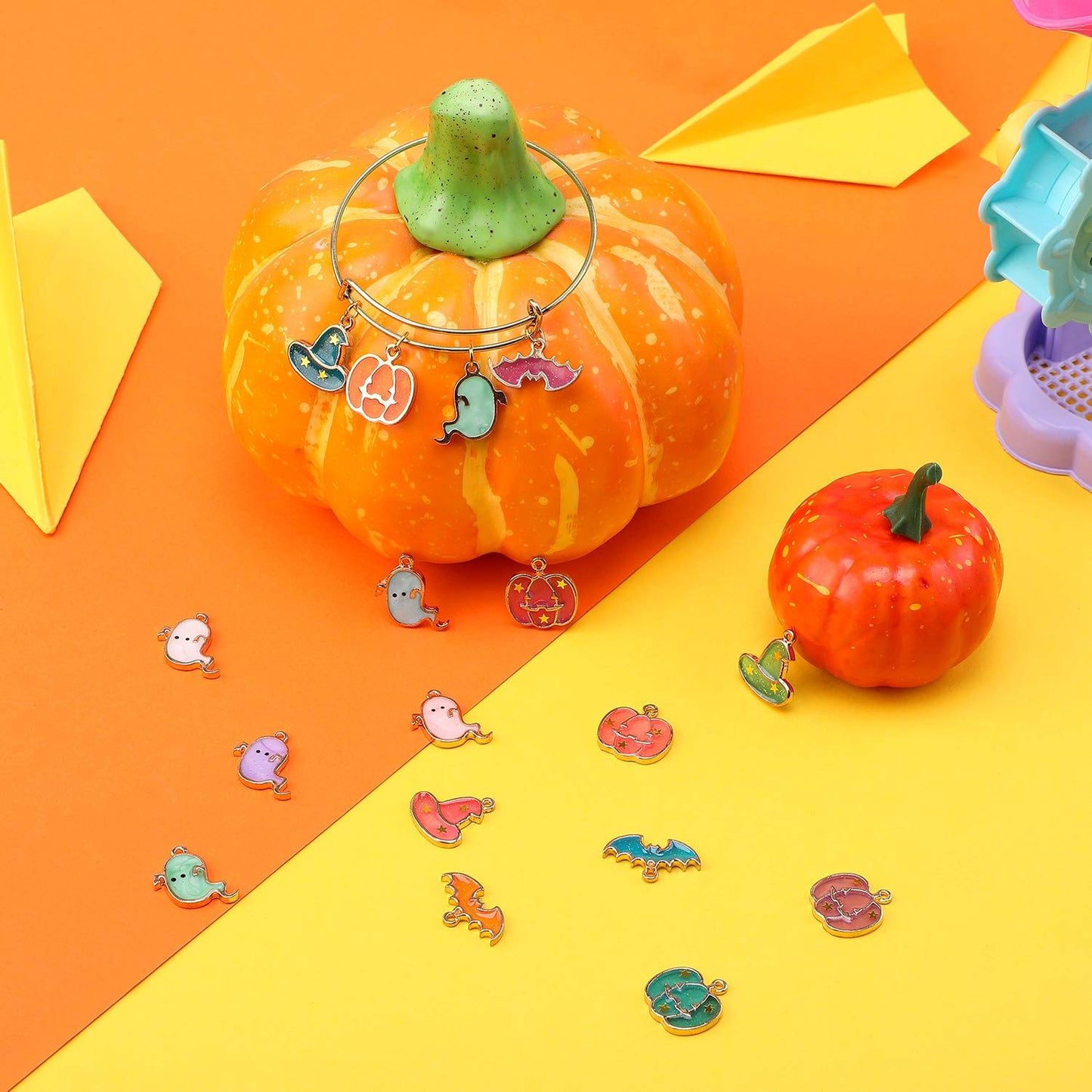 Halloween DIY Charms Halloween Alloy Pendants Pumpkin Ghost Wizard Hat Jewelry Making Charms for DIY Jewelry Necklace Bracelet Accessories