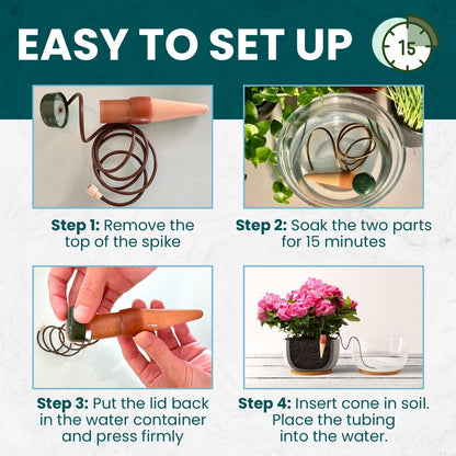 Blumat Classic Plant Watering Stakes - Self-Watering Insert for Indoor and Outdoor Plants - Automatic Slow Release Irrigation System for Potted Plants - Houseplant Care Device (12 Pack)