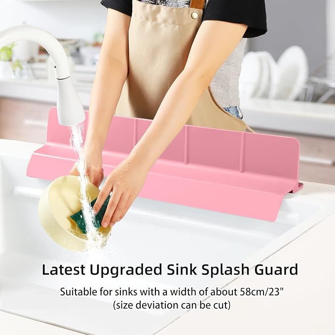 23" Ultra Silicone Sink Splash Guard Released in 2025/Dec, Self-Draining Water