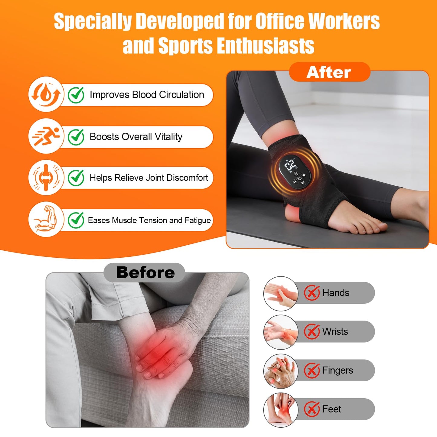 Laokiiy Foot Massager for Neuropathy, with Red Light Therapy for Feet & Ankle, Infrared Neuropathy Triple Therapy Foot Massager with Heat, 8 Massage Modes, 20 Intensity Levels, Body Massager1pack