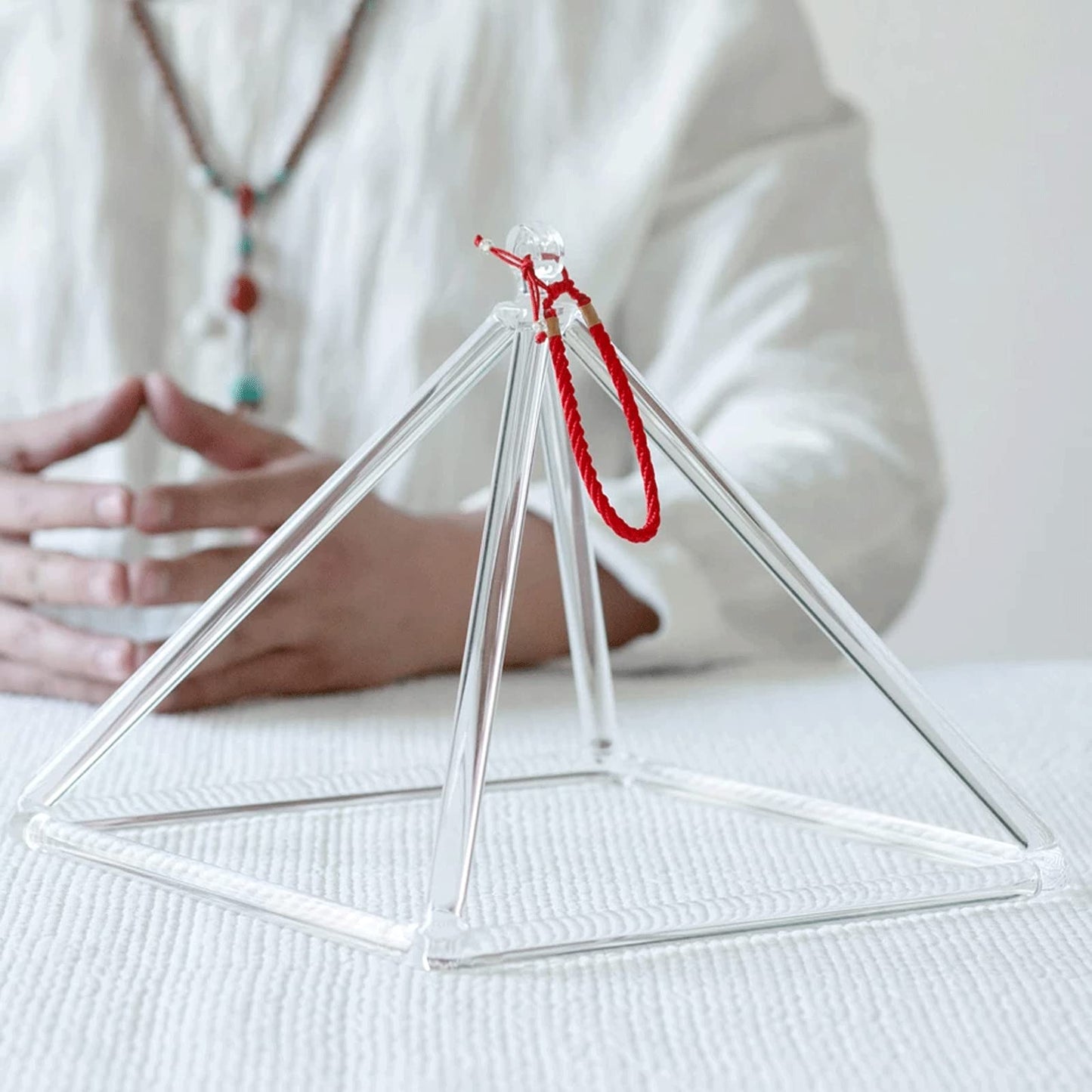 KACYDI Clear Quartz Crystal Singing Pyramid (3-20 Inch) Healing Musical Instrument with Carry Case Bag for Sound Healing Meditation