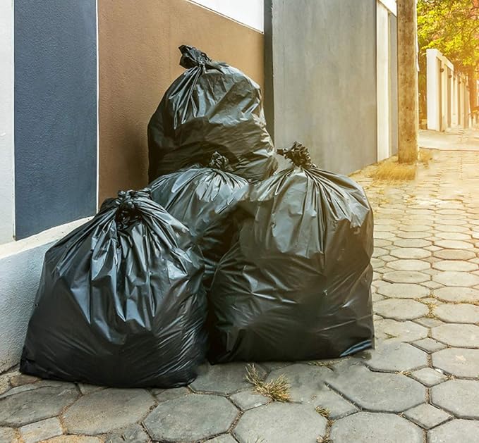 Tasker 44-45 Gallon Trash Bags Heavy Duty, Extra Large Black Trash Bags