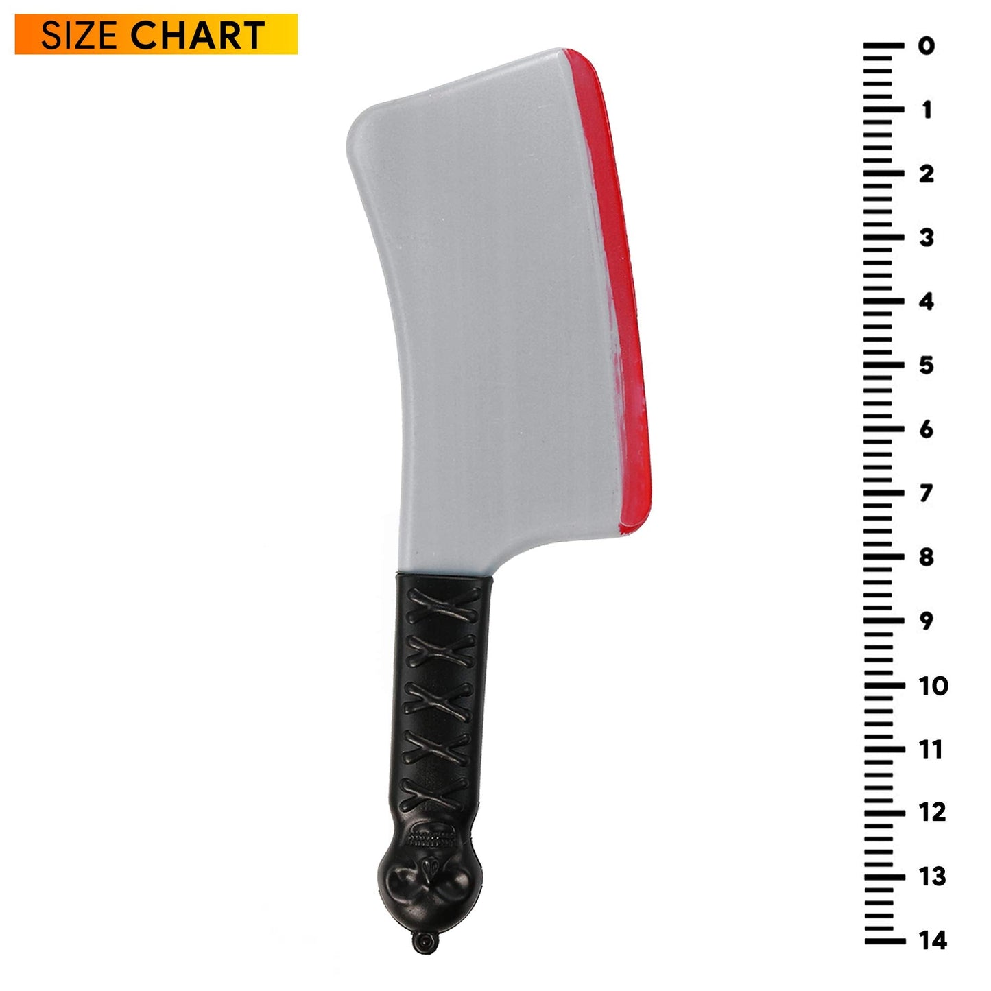 Skeleteen Bloody Butcher Knife Costume- Fake Cleaver Weapon Meat Cleaver with Blood and Jolly Roger Handle