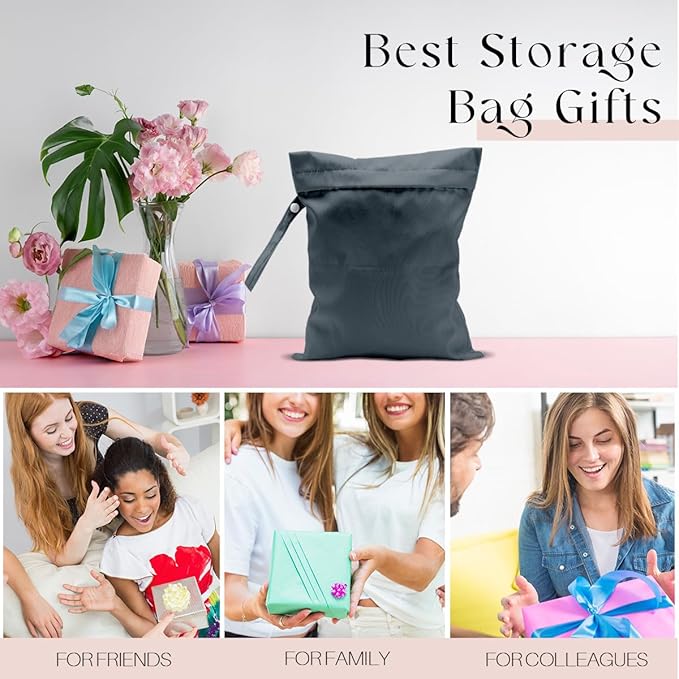 Waterproof Wet Bag for Swimsuit, Travel Beach Wet Dry Bag, Hidden Zipper