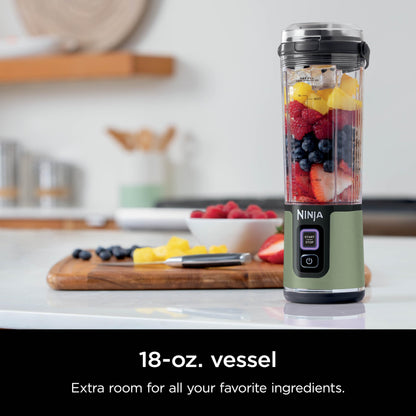 Ninja BC151BK Blast Portable Blender, Cordless, 18oz. Vessel, Personal Blender-for Shakes & Smoothies, BPA Free, Leakproof-Lid & Sip Spout, USB-C Rechargeable, Dishwasher Safe Parts, Black