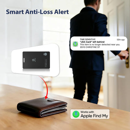 Tracking Card[Apple MFi Certified],Smart Tracker for Wallet Works with Apple Find My (iOS Only),Slim Wallet Tracker, Luggage & Passport,Smart Tracker for Wallet, IP68 Waterproof, 1 Pack