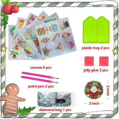 Labeol Diamond Art Kits for Kids Boys and Girls Ages 6-8-10-12 Easy to DIY Creative Diamond Art Sticker Craft by Numbers Kits for Kids and Adult Beginners (Christmas)