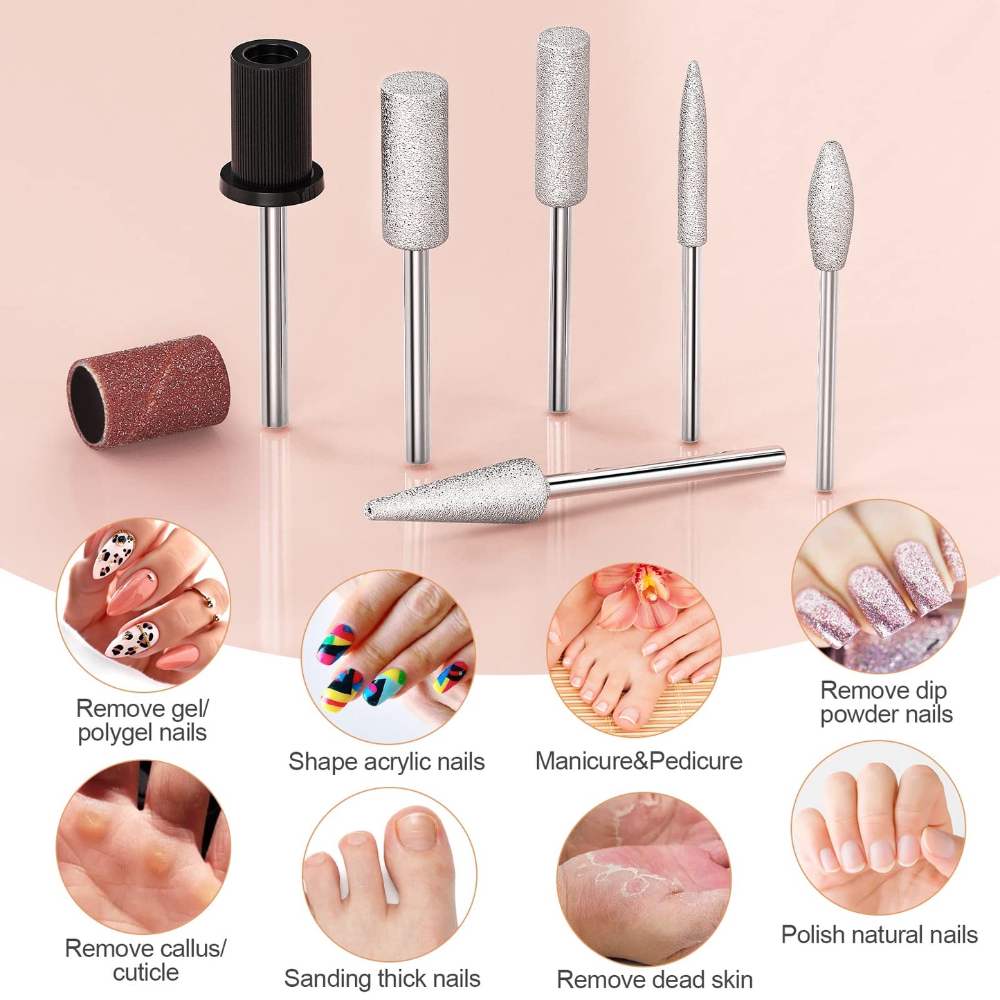 20000RPM Electric Nail Drill Compact Portable Efile Professional Manicure Pedicure Nail File Drill Kit for Acrylic, Gel Nails and Home Salon Use