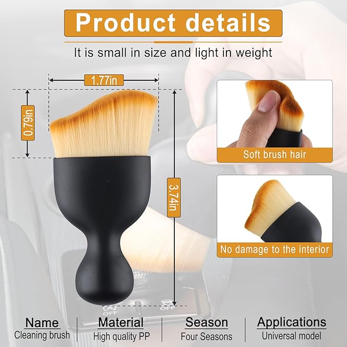 GaRhomxy Car Detailing Brushes, Car Interior Dust Sweeping Soft Brush, Soft