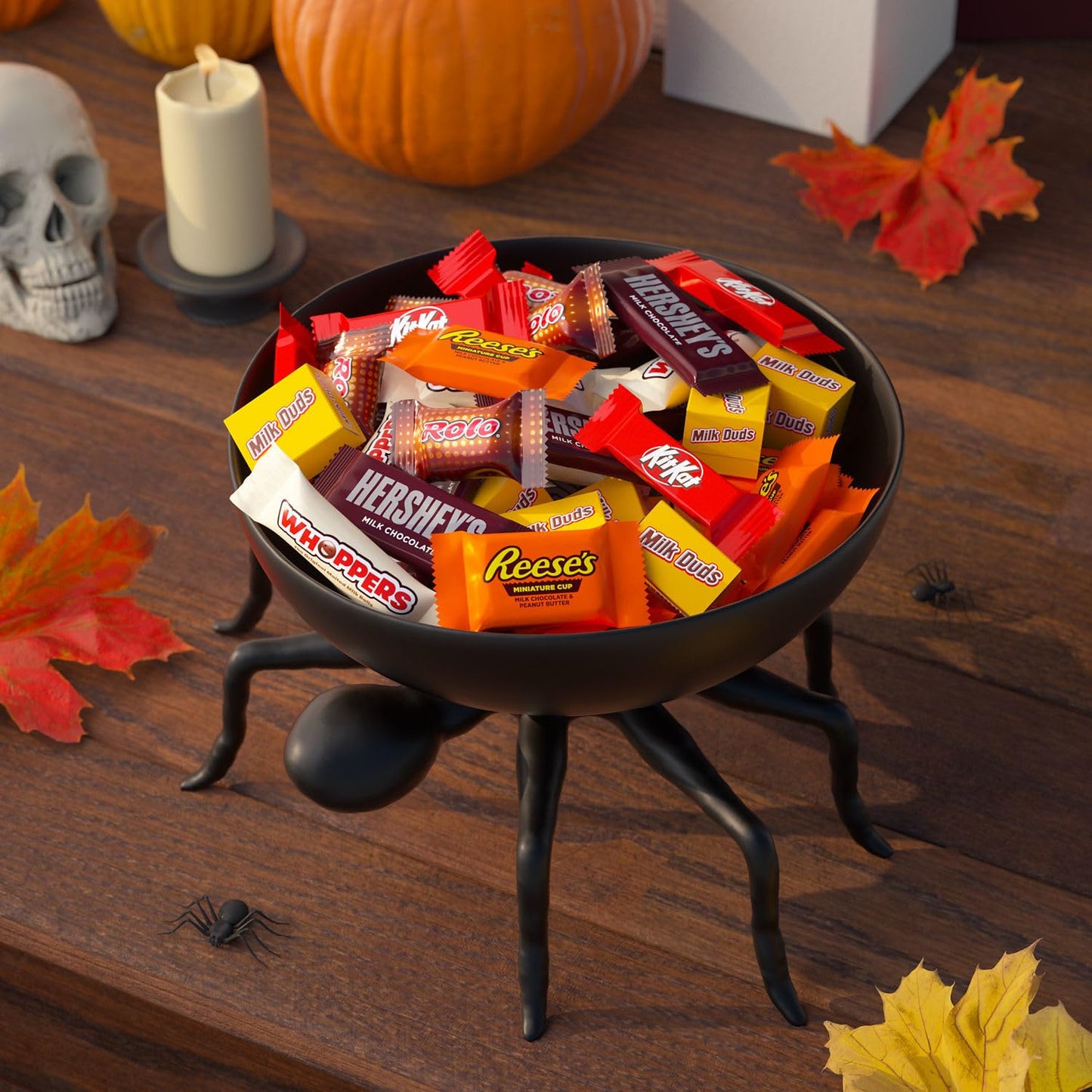 HERSHEY'S Miniatures Assorted Flavored, Halloween Candy Bag, 21.21 oz (75 Pieces)