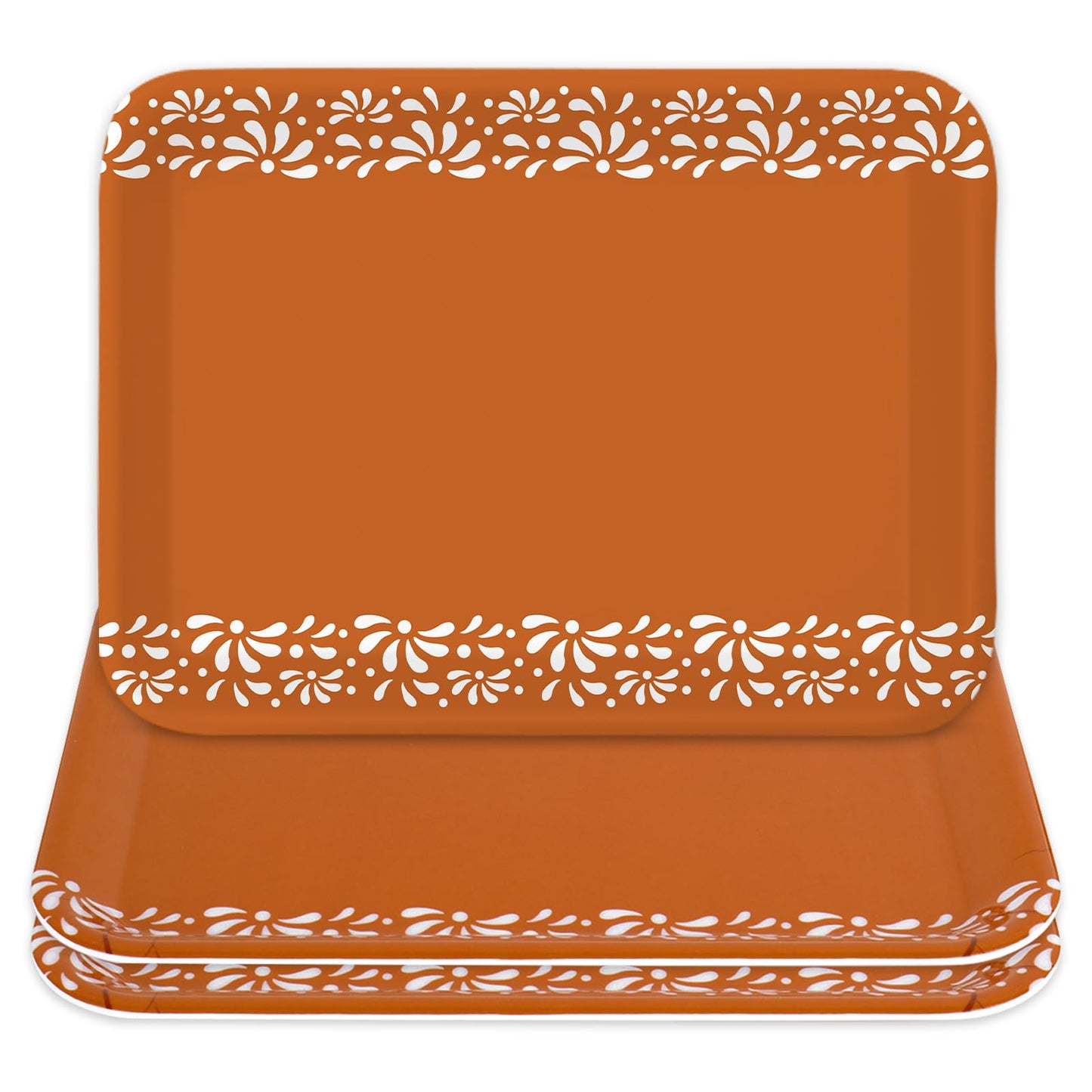 FYSUIMU 3 Pcs Cielito Lindo Serving Tray De Barro Melamine Charcuterie Board Serving Platter 13 x 10 Inch for Mexican Fiesta Terracotta Flower Plates for Birthday Wedding Cinco De Mayo Party