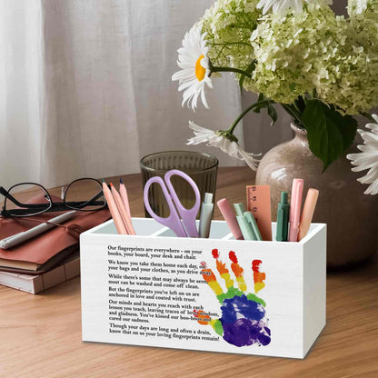 DILSJ Teacher Graduation Gifts Pen Pencil Holder Organizer for Desk, Appreciation Teacher Gifts, Retirement Gift Wooden Box Signs for Woman Mentor Office & School Supplies