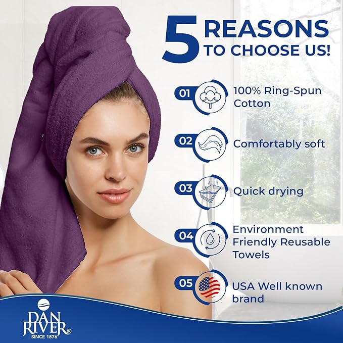 DAN RIVER 8 PC Luxury Bath Towels