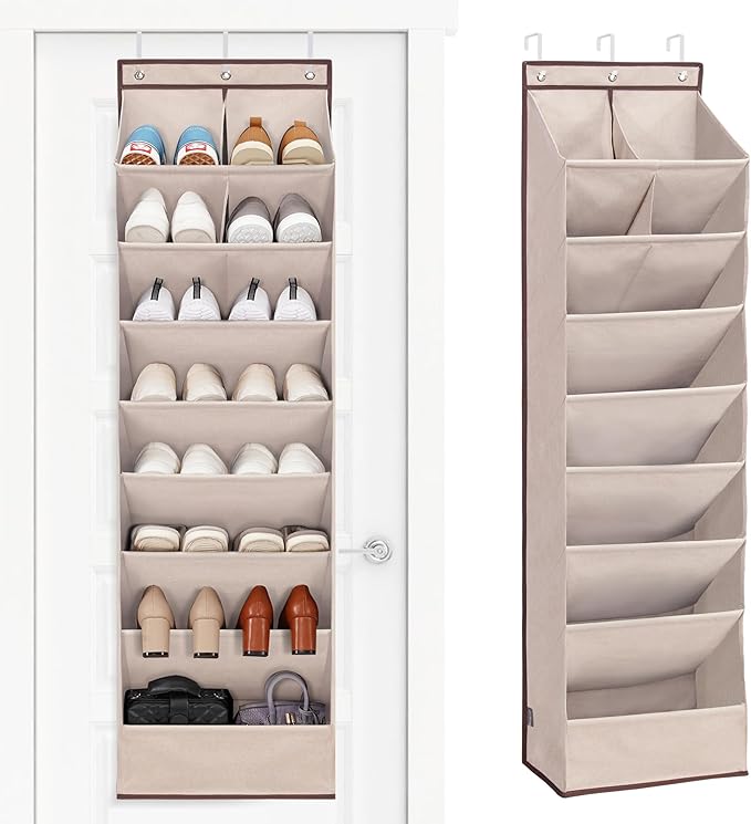 STORAGE MANIAC Over the Door Shoe Organizer Heavy-Duty Large Deep Pocket