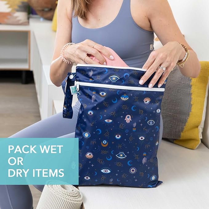 Bumkins Waterproof Wet Dry Bag for Baby, Swim Suit, Cloth Diapers, Pump Parts