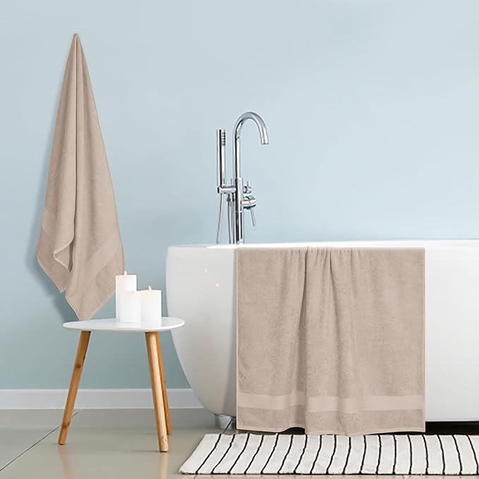 GLAMBURG Premium Cotton Oversized 2 Pack Bath Sheet 35x70-100% Pure Cotton