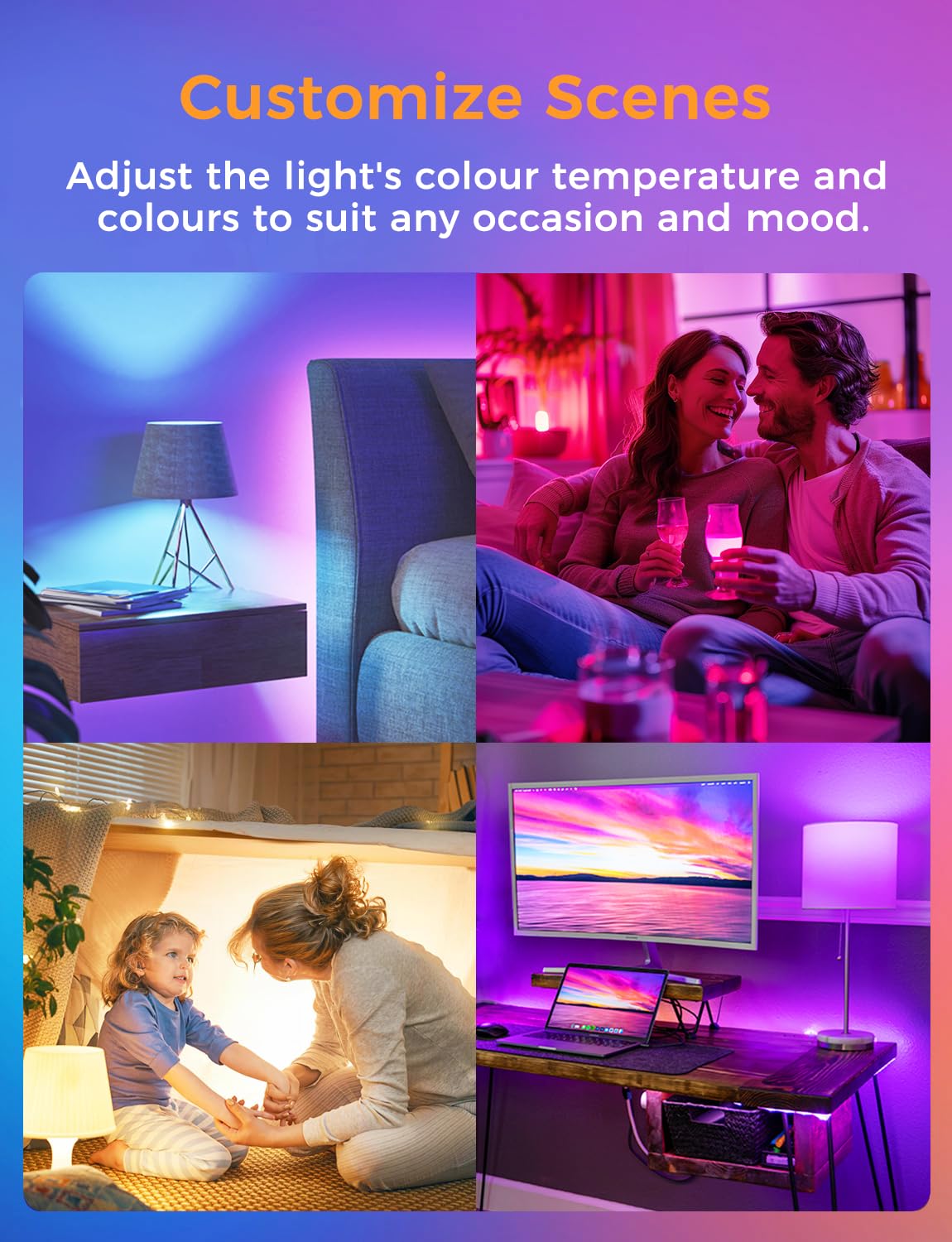 Refoss Smart Light Bulb Alexa b22 Bayonet WiFi Led Bulb 9W with Colour Changing Light, 810LM Dimmable (Warm/Cool) Smart Bulbs Works with Alexa(Echo and Echo Dot), Google Home - 2 Packs