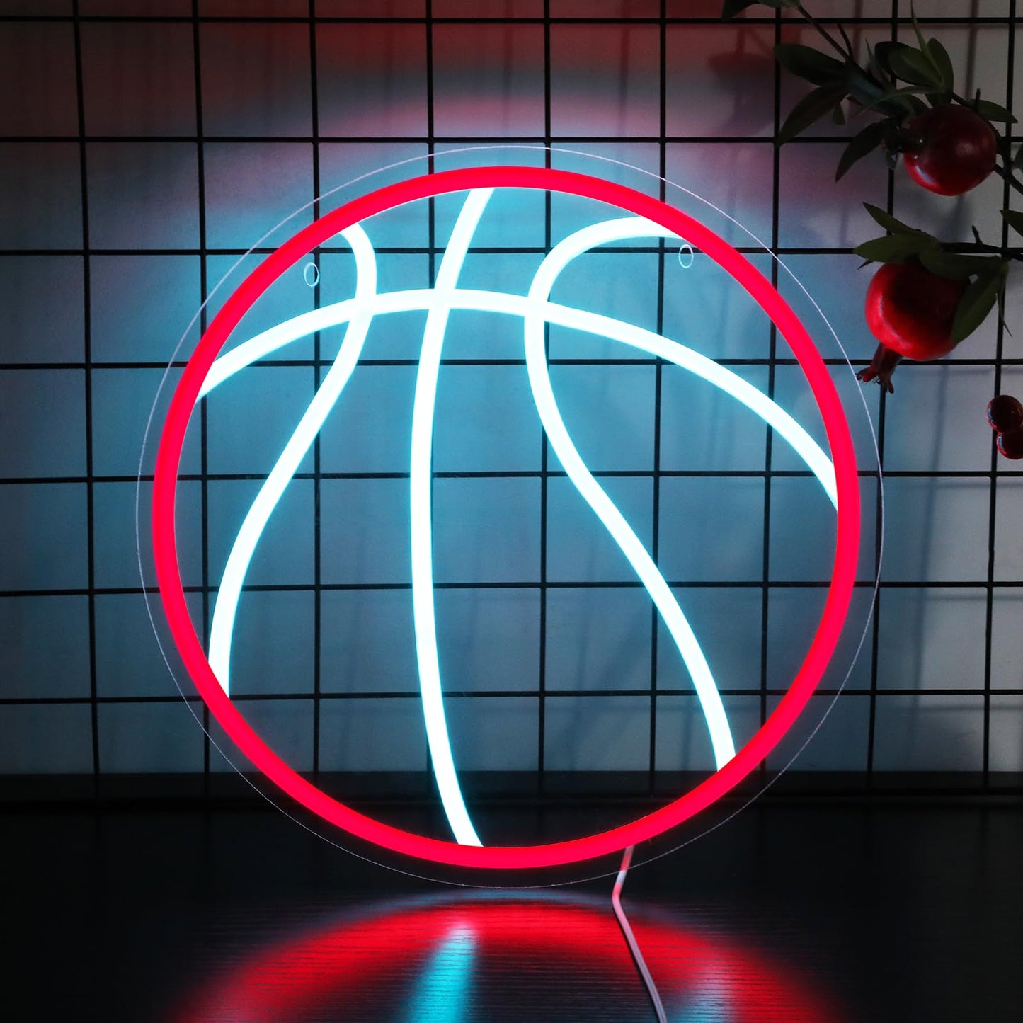 Neonawall 16'' Basketball Neon Sign for Home Decor, Large Led Sign Sports Neon Light, Bedroom Living Room Home Gym Wall Table Decor, Gift for Teen Boy Men Women