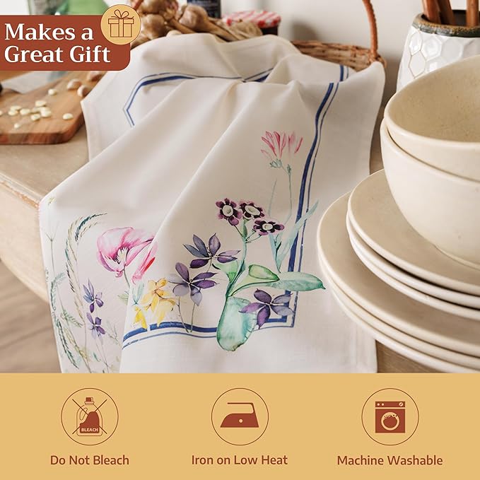 Maison d' Hermine Kitchen Towels Set of 3 100% Cotton 27.50" x 20" Reusable