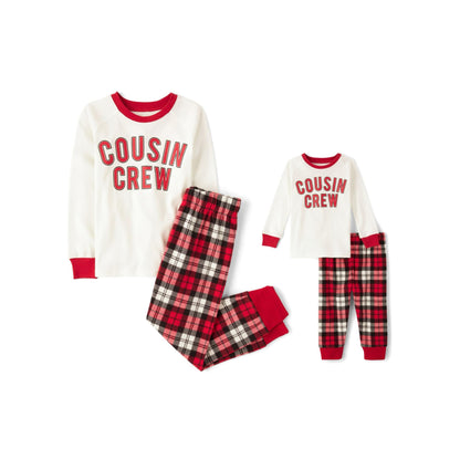The Children's Place,Unisex Baby,and Kids, Sibling Matching, Christmas Pajama Sets, Fleece,Cousin Crew '24,3 Years