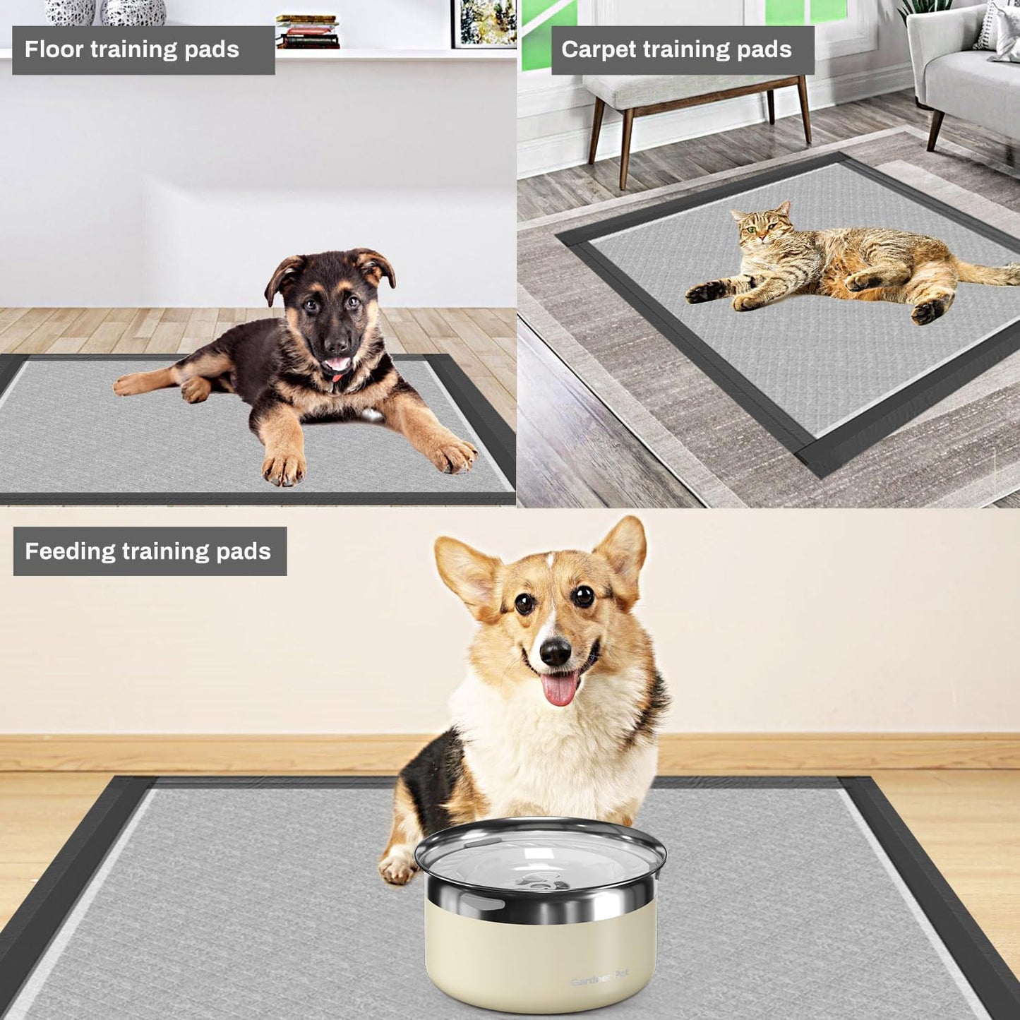 Gardner Pet Extra Large Carbon Puppy Pads 70x85cm, Super Absorbent Thicker Puppy Training Pads, Odor Control, 6 Layers of Leak-proof, Fast Drying, Suitable for Dogs, Cats, Rabbits (30 Pack)