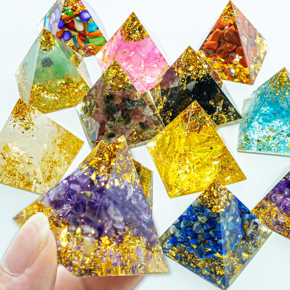 1.18inch Mini Natural Crystal Pyramid Statue Crafts Quartz Amethyst Chakra Crystal Pyramid Shape Meditation Tool Home Decoration Ornaments Gifts (Amethyst Cornucopia 1.18inch 12PCS)