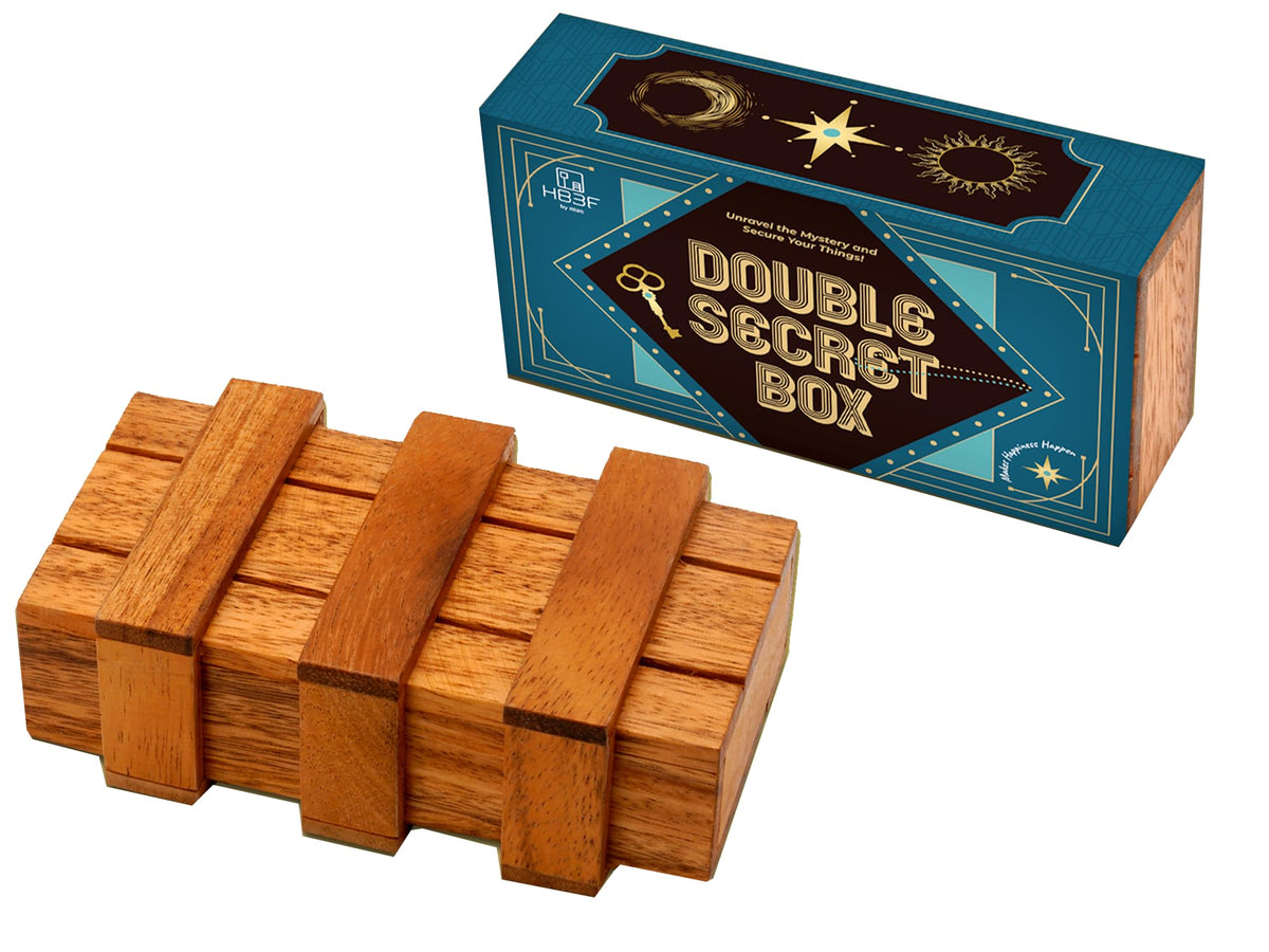 BSIRI Wooden Secret Money Puzzle Box Brain Teaser with Hidden Compartments Ideal Jewelry Stash 3D Lock Gift Card Wood Stash Holder for Cash Gifts Storage for Kids and Adults Double Magic Puzzles Boxes