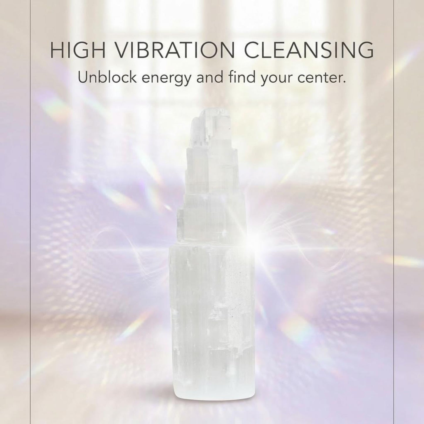 The Chrysalis Stone | Selenite Skyscraper | 8'' Tall | 1 pc | Crystals and Healing Stones, Spiritual Gifts for Women, Reiki, Chakra, Yoga, Meditation Accessories