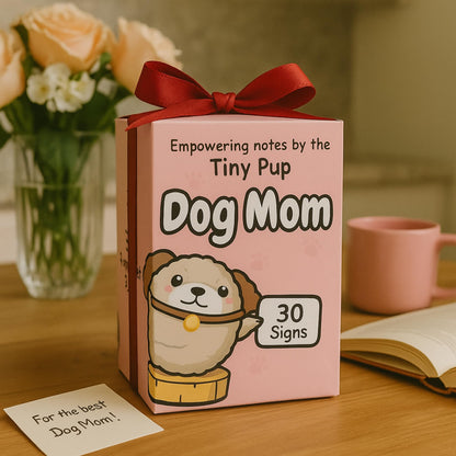 Dog Mom Gifts for Women - Tiny Dog Crochet with 30 Cute Signs for Furr Mama | Funny Birthday Gift for Pet Lovers | Funny Present for Birthday, Mothers Day, New Puppy | Cute Positive Crochet Animal