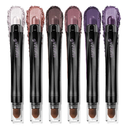 LUXAZA PRO Neutral Eyeshadow Stick 6PCS Set, Pink and Purple Metallic Shimmer Matte Cream Eye Shadow Eyeliner Brightener Pencil Crayon, Halloween Makeup - PURPLE MARTINI