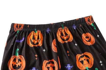 VENTELAN Women's Halloween Pajama Set Soft Lounge Sets Long Sleeve Sleepwear Holiday 2 Piece Pjs Loungewear,Halloween Black,3XL