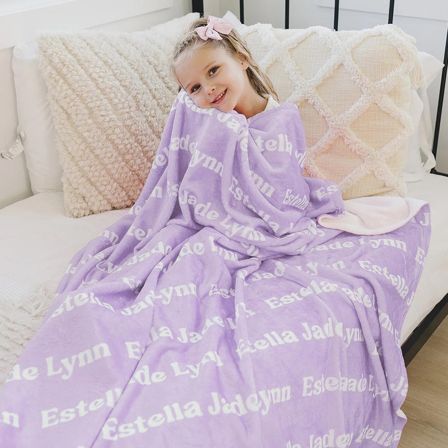 Ships Next Day, Personalized Baby Blankets for Boys Girls- Printed in USA, Custom Name Blanket Super Soft Plush Fleece, Customized Christmas Easter Gifts for Kids, Newborns, Toddlers