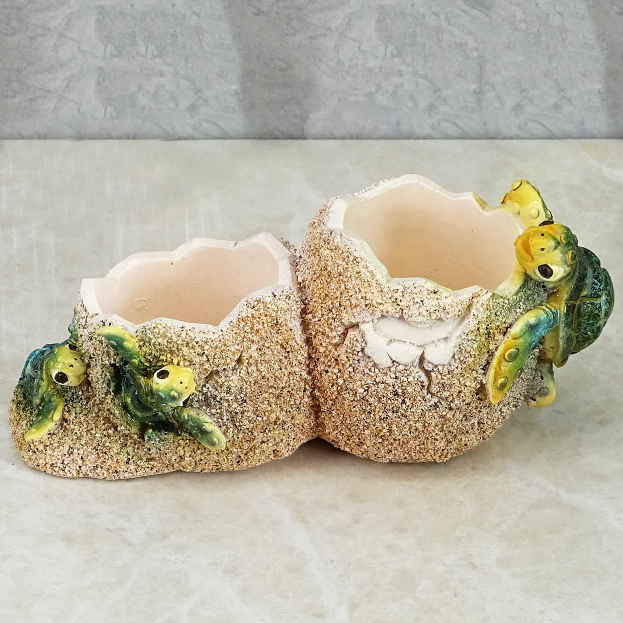 6-inch Turtle Salt & Pepper Shakers Set - Decorative Resin Sea Turtle Holder with Glass Shakers, Blue Ocean Theme Table Decor Gift