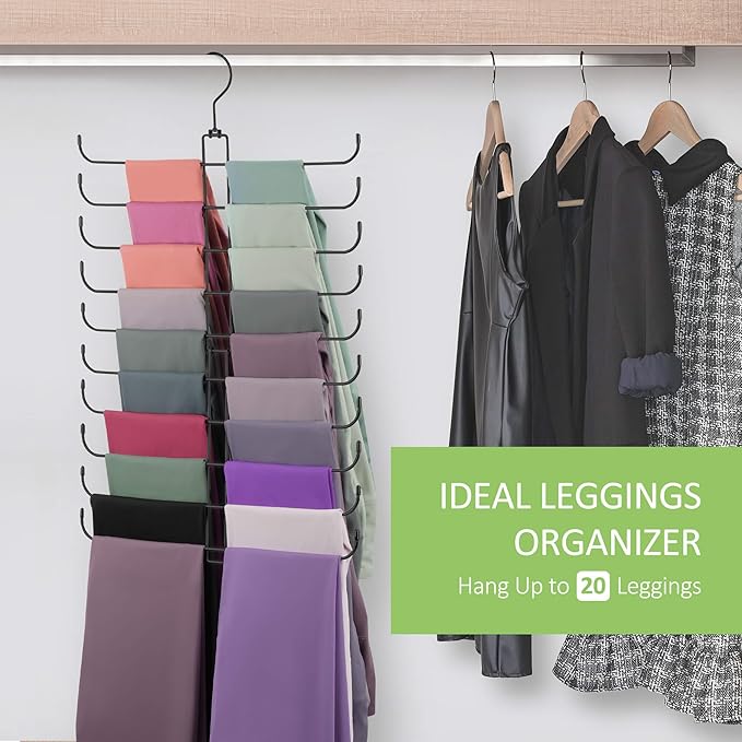 Leggings Hangers for Closet, Metal Yoga Pant Legging Organizer Holds 20 Leggings