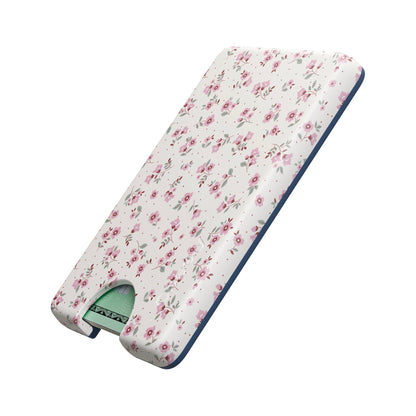 Casely MagWallet | Starfish Wishes | Coral Pink Shimmer | Slim Wallet Card Holder | Compatible with MagSafe | Soft-Touch Hard Silicone | Holds Up to 3 Cards