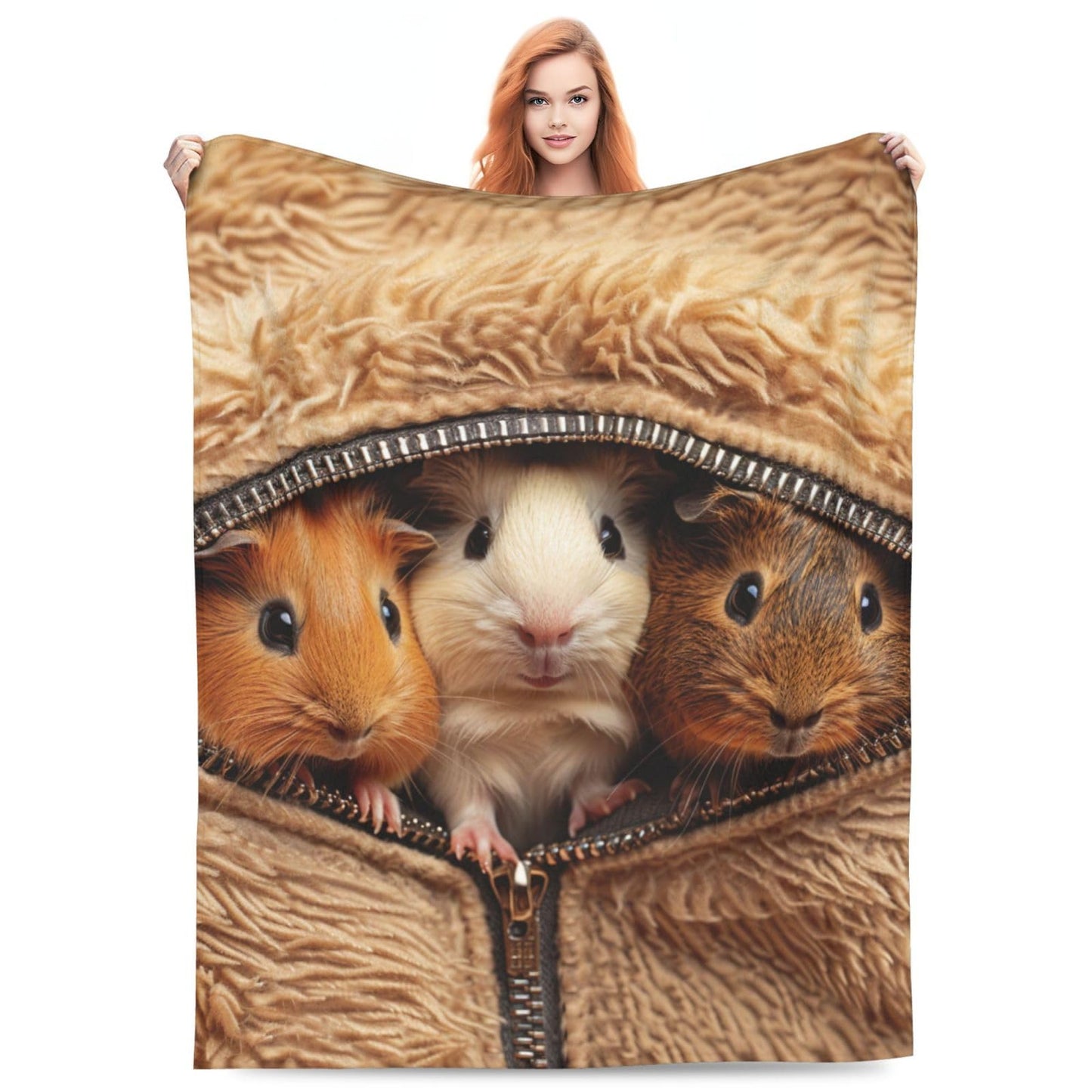 banonaty Guinea Pig Blanket Cute Throw Blankets Cozy Fleece Flannel Plush Bedding Guinea Pig Stuff Gifts for Men Women Boys Girls Teens Adults for Couch Sofa Bed Decor 40"X50"