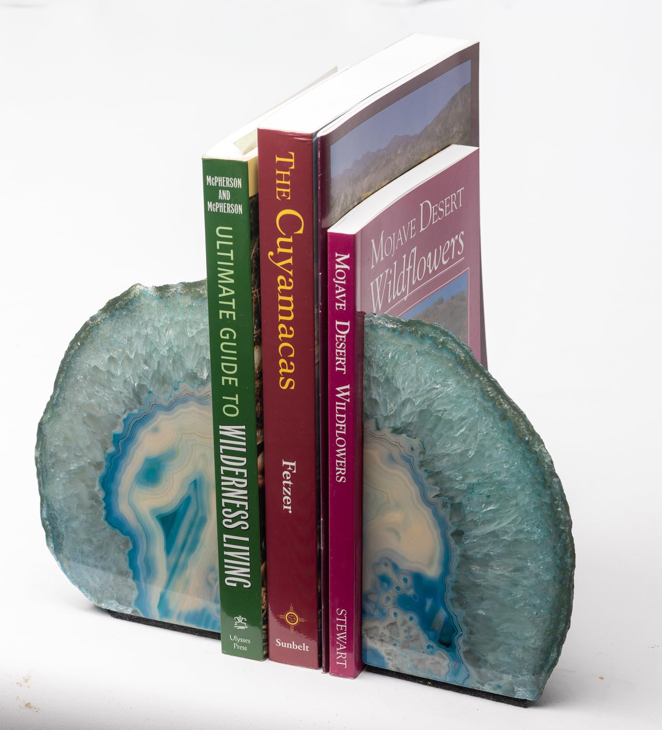 DesertUSA Agate Bookends, Home Décor (3.5-6 lbs, Teal)