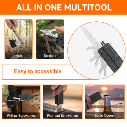 NexTool Gemini, Multi Tool, Multitool Knife with Electric Screwdriver, Needle Nose pliers, Scissors and Bottle Opener, 4mm Bit Set for Small Electronics, RC car, Drones, Glasses Assemble, Unique Gifts